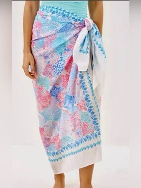 NEW Lilly Pulitzer Pareo Scarf Wrap multi Roar Of The Seas Engineered NWT GWP